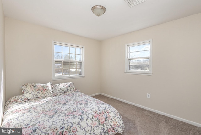 bedroom with carpet floors