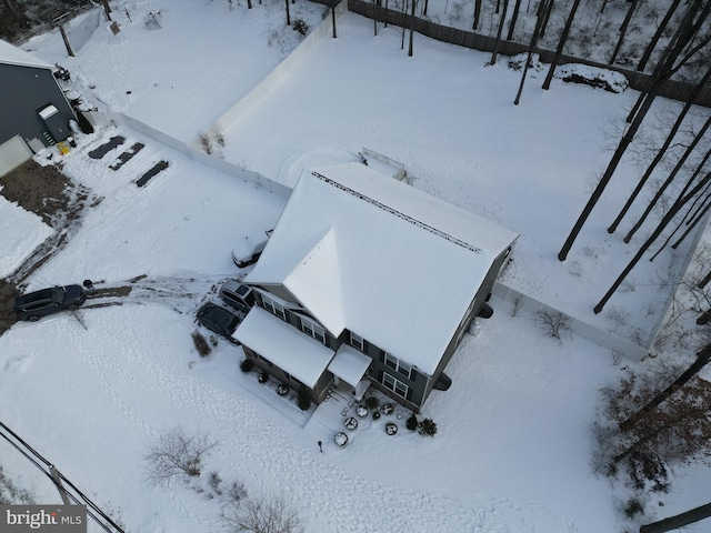 view of snowy aerial view