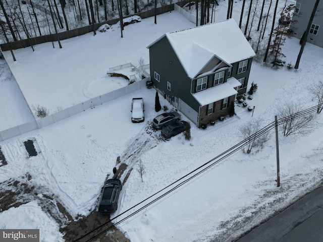 view of snowy aerial view