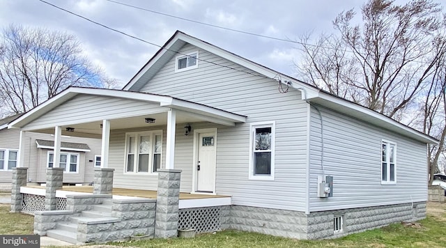 view of front of house featuring covered porch