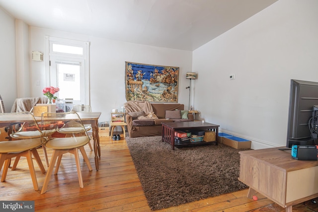 living room featuring light hardwood / wood-style flooring