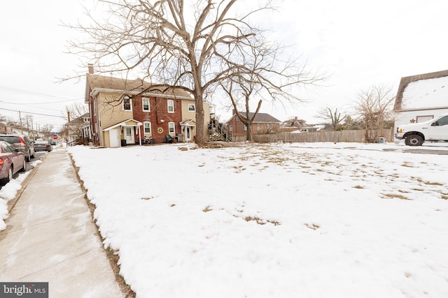 view of snowy yard