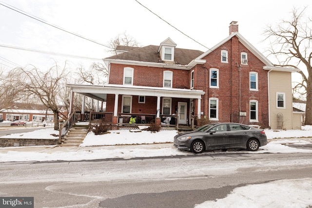 view of front of property with covered porch