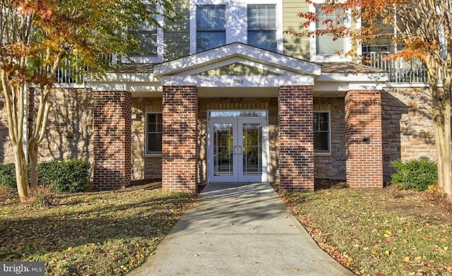 entrance to property with french doors