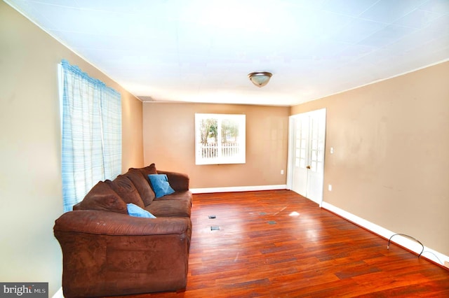 living room featuring hardwood / wood-style floors