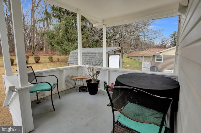 view of sunroom