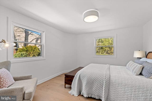 bedroom featuring light hardwood / wood-style floors