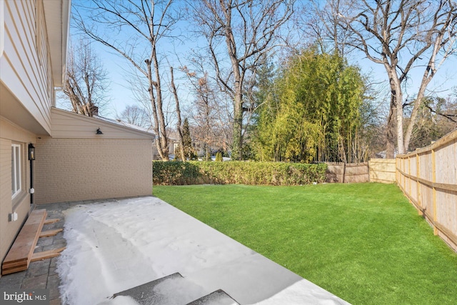 view of yard with a patio