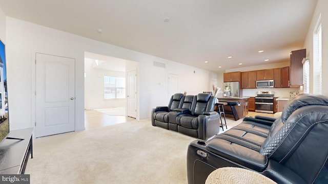 view of carpeted living room