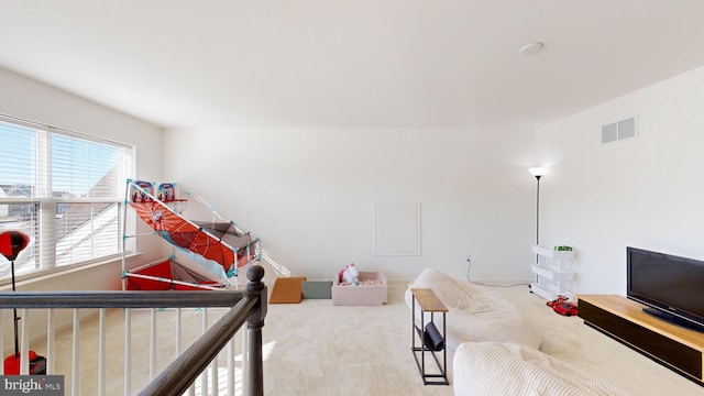 bedroom featuring carpet