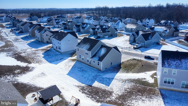 view of snowy aerial view