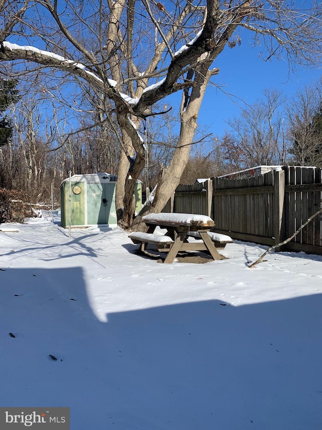 view of snowy yard