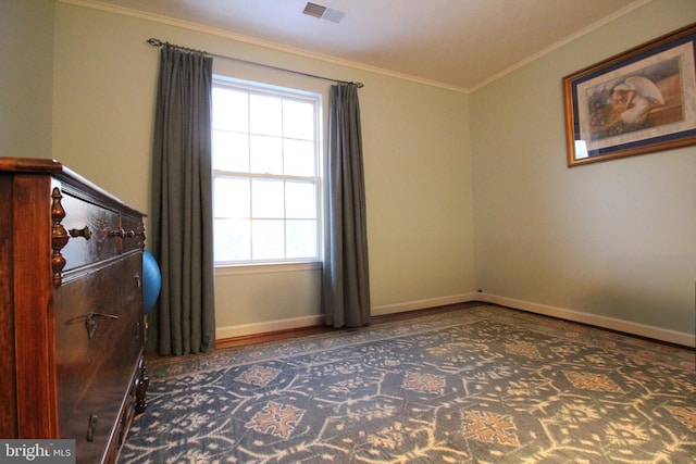 interior space featuring crown molding