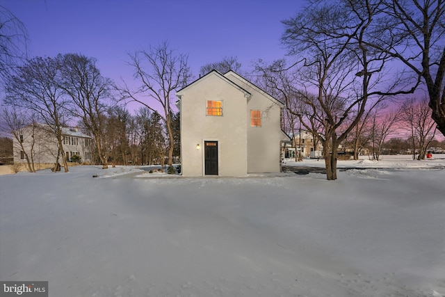 view of snow covered exterior