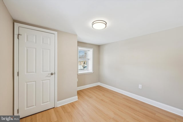 unfurnished bedroom with light hardwood / wood-style floors