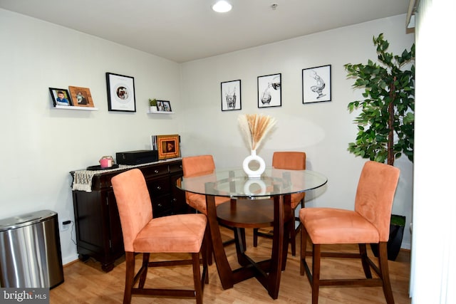 dining room with light hardwood / wood-style floors