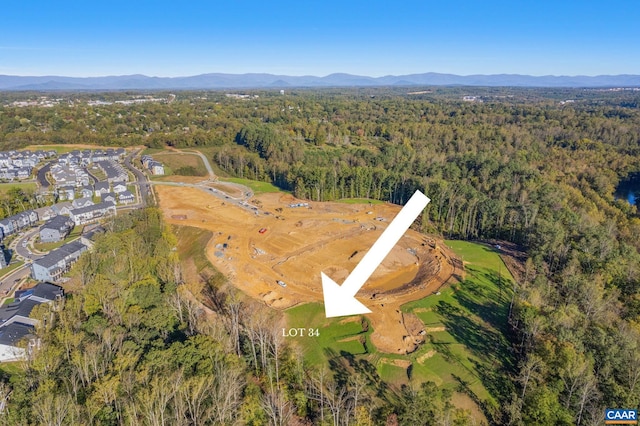 aerial view featuring a mountain view