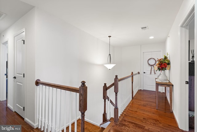 hall featuring dark hardwood / wood-style floors