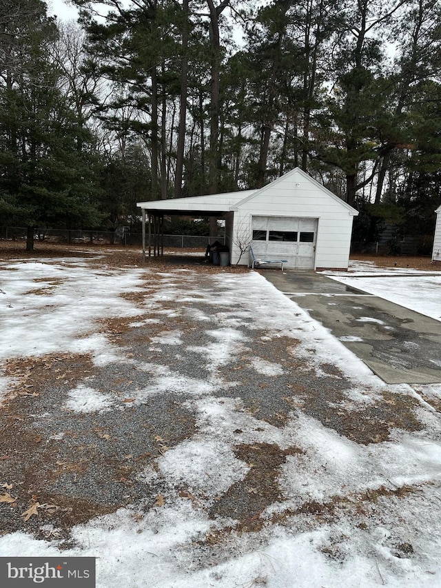 garage with a detached garage