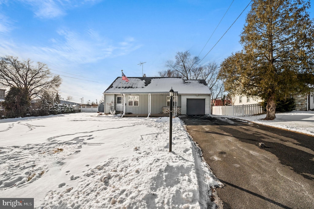 single story home with a garage