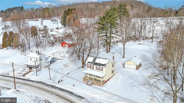 view of snowy aerial view