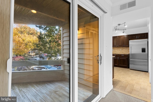 interior space with hardwood / wood-style flooring