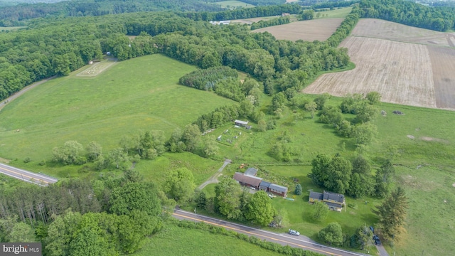 aerial view with a rural view