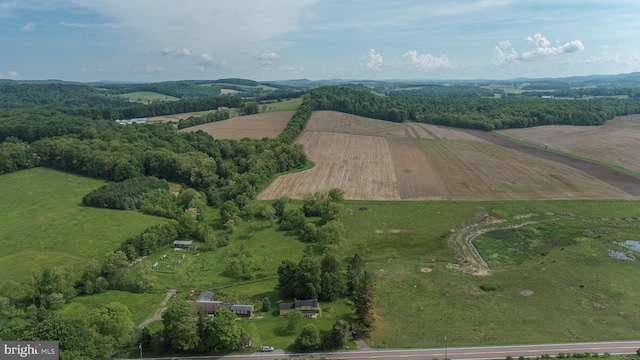 aerial view featuring a rural view