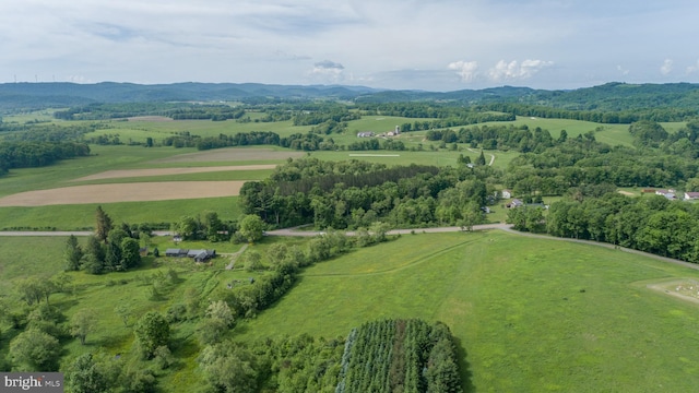 aerial view with a mountain view