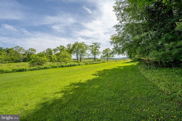 view of yard with a rural view