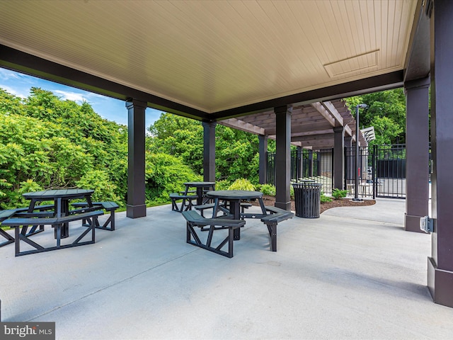 view of patio with a pergola