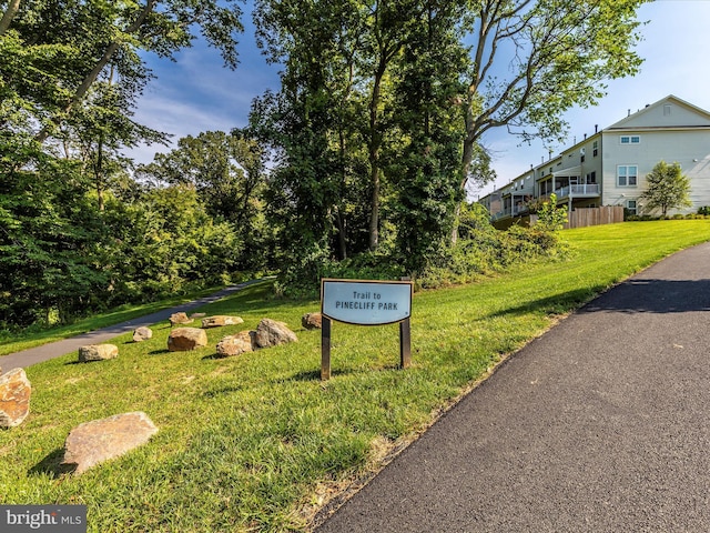 exterior space featuring a lawn