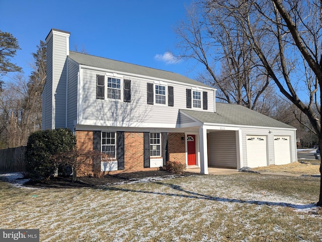 front facade with a garage