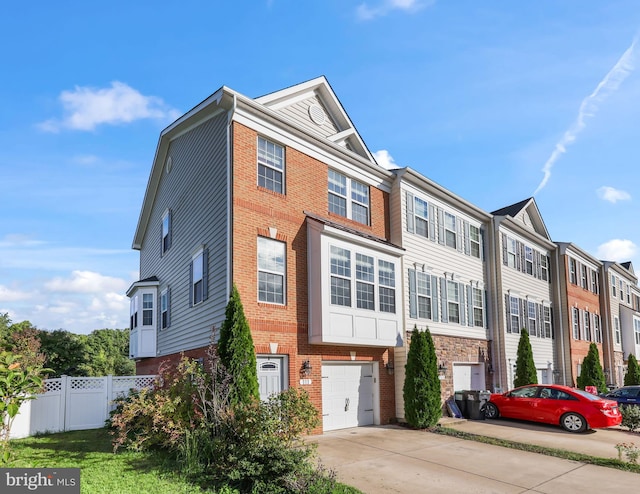 view of property with a garage