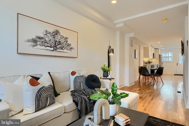 living room featuring hardwood / wood-style flooring