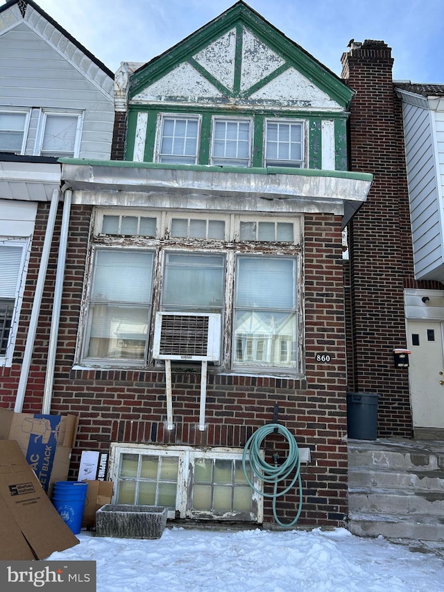 view of snow covered exterior