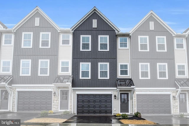 view of property with a garage