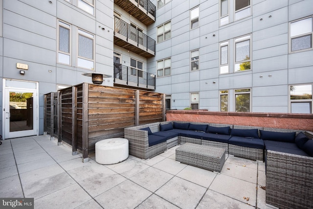 view of patio / terrace with an outdoor living space