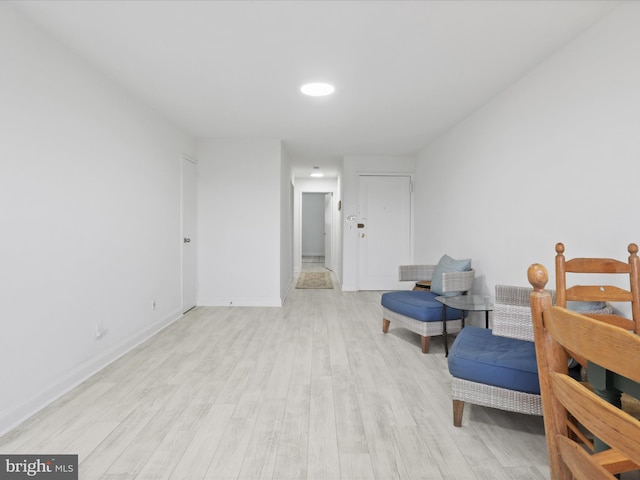 living area featuring light wood-type flooring