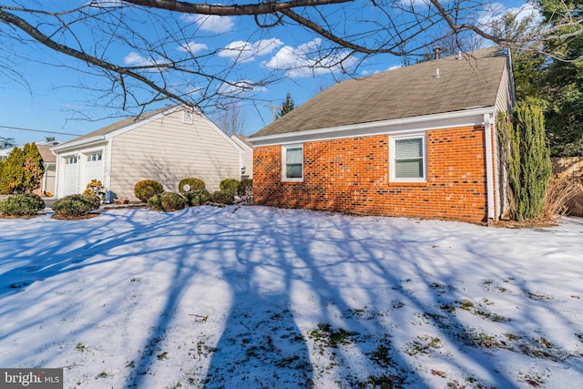 view of snowy exterior