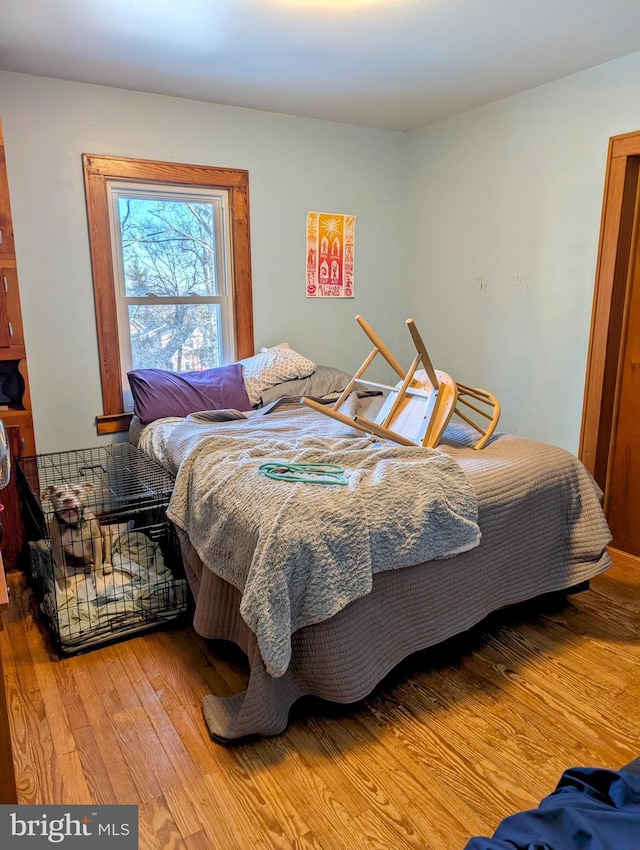 bedroom with wood-type flooring