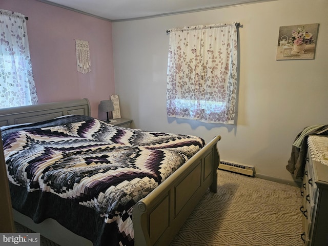 bedroom featuring a baseboard radiator