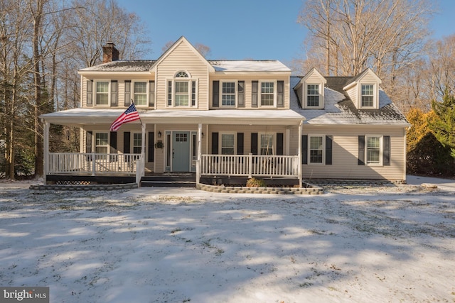 view of front of house with covered porch