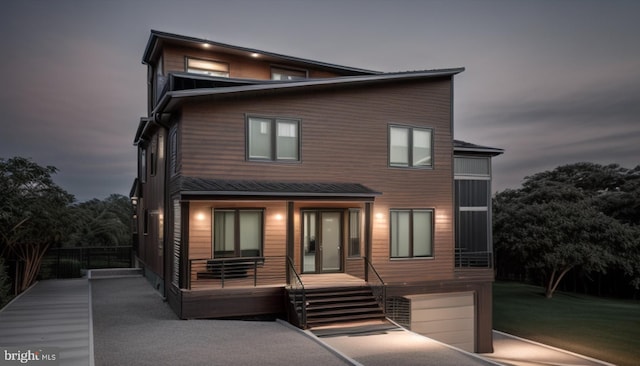 contemporary house with a garage