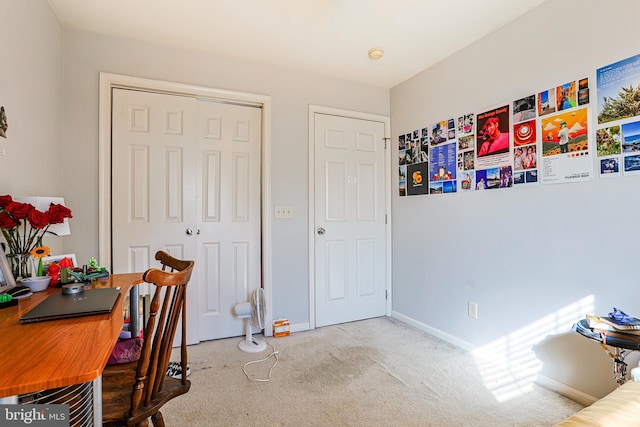 view of carpeted office