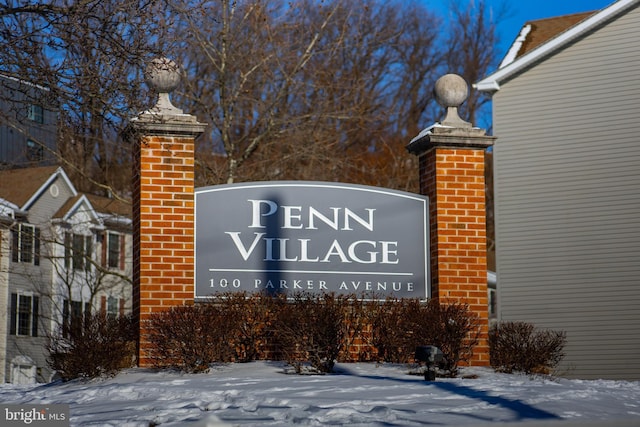 view of community sign