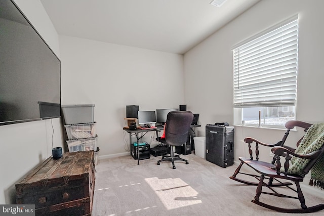 view of carpeted office