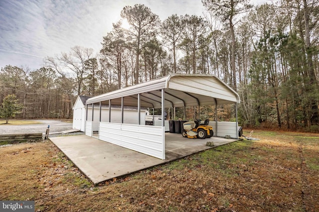 exterior space featuring a garage and a carport