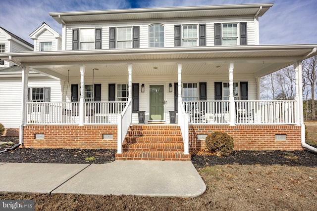 view of front facade with covered porch