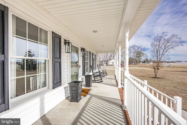 view of patio featuring covered porch